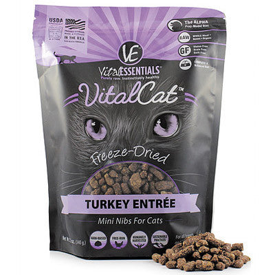 Vital Essentials Freeze Dried Turkey Mini-Nibs for Cats