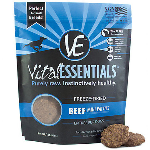 Vital Essentials Freeze Dried Beef Mini Patties